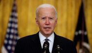U.S. President Joe Biden speaks about the state of vaccinations during a coronavirus disease (COVID-19) response event in the East Room at the White House in Washington, U.S., March 18, 2021. REUTERS/Carlos Barria
