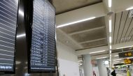 An information board is pictured as tourists from Germany arrive to Palma de Mallorca airport following Berlin's lifted quarantine requirement for travellers returning from the Balearic islands amid the coronavirus disease (COVID-19) pandemic, Palma de Ma