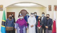 H E Fatma Mohammed Rajab, Ambassador of Tanzania to Qatar and President of the African Ambassadors Group, with the International Business Delegation (IBD) team in Doha recently. 