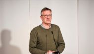 State epidemiologist Anders Tegnell of the Public Health Agency of Sweden takes part in a digital news conference updating on the coronavirus disease (COVID-19) pandemic situation, in Stockholm, Sweden March 11, 2021. Fredrik Sandberg / TT News Agency/via