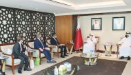 Minister of Commerce and Industry, H E Ali bin Ahmed Al Kuwari, with delegation of US mayors, yesterday.