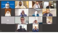 Sheikh Faisal bin Qassim Al Thani, Chairman of Aamal Company attending the Annual Ordinary General Assembly Meeting with other officials virtually.  