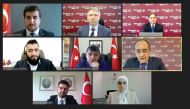Ambassador of the Republic of Turkey to Qatar, H E Dr. M Mustafa Göksu; Commercial Bank’s GCEO, Joseph Abraham, with other officials during the webinar.