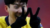 February 18, 2021 Tottenham Hotspur's Son Heung-min celebrates scoring their first goal REUTERS/Bernadett Szabo/File Photo