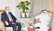 Qatar Chamber Chairman, Sheikh Khalifa bin Jassim Al Thani with President of Turkey’s Independent
Industrialists’ and Businessmen’s Association, Abdurrahman Kaan.
