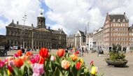 A view of Dam Square is seen as the Netherlands face the prospect of extended lockdown of cafes and restaurants amidst rising infections, Amsterdam, Netherlands, April 13, 2021. REUTERS/Eva Plevier
