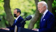 U.S. President Joe Biden speaks alongside Japan's Prime Minister Yoshihide Suga as they hold a joint news conference in the Rose Garden at the White House in Washington, U.S., April 16, 2021. Reuters/Tom Brenner