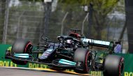 FILE PHOTO: Emilia Romagna Grand Prix - Autodromo Enzo e Dino Ferrari, Imola, Italy - April 17, 2021 Mercedes' Lewis Hamilton in action during practice REUTERS/Jennifer Lorenzini 