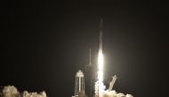 A SpaceX Falcon 9 rocket, with the Crew Dragon capsule, is launched carrying four astronauts on a NASA commercial crew mission at Kennedy Space Center in Cape Canaveral, Florida, U.S., April 23, 2021. REUTERS/Steve Nesius
