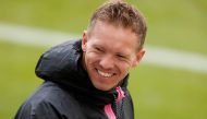 RB Leipzig coach Julian Nagelsmann before the match Pool via REUTERS/Odd Andersen