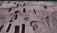 A view shows the archeological site of 110 tombs at the Nile Delta, in this image released on April 27, 2021 by an archaeological mission operating in the archaeological area of Dakahlia Governorate via Egypt's Ministry of Antiquities, in Mansoura, Cairo.