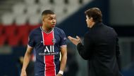 April 28, 2021 Paris St Germain's Kylian Mbappe with coach Mauricio Pochettino REUTERS/Benoit Tessier/File Photo