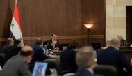 FILE PHOTO: Syrian President Bashar al-Assad speaks at a cabinet meeting in Damascus, Syria, in this handout picture released by Sana on March 30, 2021. SANA/Handout via REUTERS/File Photo