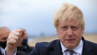Britain's Prime Minister Boris Johnson gestures as he campaigns on behalf of Conservative Party candidate Jill Mortimer in Hartlepool, Britain May 3, 2021. Lindsey Parnaby/Pool via REUTERS