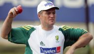 Australia's Stuart MacGill prepares to bowl a delivery during a practice session at Kingsmead in Durban, South Africa March 23, 2006. REUTERS/Howard Burditt

