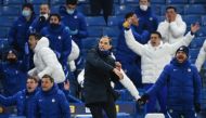 Chelsea manager Thomas Tuchel and the bench react at the end REUTERS/Toby Melville