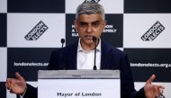 Mayor of London Sadiq Khan speaks after being re-elected in the London mayoral election, at the City Hall in London, Britain, May 8, 2021. REUTERS/Henry Nicholls
