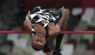 Olympics - Tokyo 2020 Olympic Games Test Event - Athletics - Olympic Stadium, Tokyo, Japan - May 9, 2021 Qatar's Mutaz Essa Barshim in action during the men's high jump final REUTERS/Issei Kato
