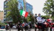 Iranians ride on motorbikes in Tehran, Iran on May 7, 2021. (Majid Asgaripour/WANA /REUTERS)