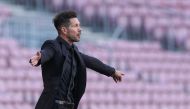 Atletico Madrid coach Diego Simeone reacts REUTERS/Albert Gea