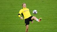 Borussia Dortmund's Erling Haaland during training Reuters/Annegret Hilse