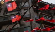 Taiwan flags hang above the streets in Taoyuan, Taiwan, May 13, 2021. REUTERS/Ann Wang