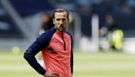 Tottenham Hotspur's Harry Kane during the warm-up before the match Pool via REUTERS/Andrew Couldridge
