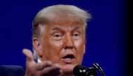FILE PHOTO: Former U.S. President Donald Trump speaks at the Conservative Political Action Conference (CPAC) in Orlando, Florida, U.S. February 28, 2021. REUTERS/Octavio Jones/File Photo
