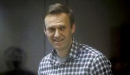 FILE PHOTO: Russian opposition politician Alexei Navalny attends a court hearing in Moscow, Russia February 20, 2021. REUTERS/Maxim Shemetov//File Photo