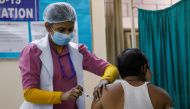 File photo: A man receives a Bharat Biotech's COVID-19 vaccine called COVAXIN, at a vaccination centre, in New Delhi, India, February 13, 2021. Reuters/Adnan Abidi/File Photo