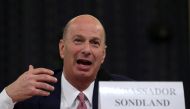 FILE PHOTO: U.S. Ambassador to the European Union Gordon Sondland testifies before a House Intelligence Committee hearing as part of the impeachment inquiry into U.S. President Donald Trump on Capitol Hill in Washington, U.S., November 20, 2019. REUTERS/L