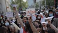 People hold paper planes during a protest against the detention of Belarusian blogger, Roman Protasevich, in Warsaw, Poland, May 24, 2021. Dawid Zuchowicz/Agencja Gazeta/via Reuters