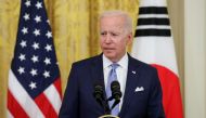FILE PHOTO: U.S. President Joe Biden speaks to journalists at the White House, in Washington, U.S., May 21, 2021. REUTERS/Jonathan Ernst/File Photo
