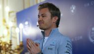 FILE PHOTO: Nico Rosberg of Germany speaks during a news conference as he announces his retirement in Vienna, Austria December 2, 2016. REUTERS/Leonhard Foeger

