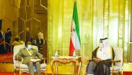 President of the Republic of Equatorial Guinea, H E Teodoro Obiang Nguema Mbasogo, with Qatar Chamber’s First Vice-Chairman, Mohamed bin Ahmed bin Twar Al Kuwari, during the meeting.