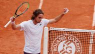 Tennis - French Open - Roland Garros, Paris, France - June 2, 2021 Greece's Stefanos Tsitsipas celebrates winning his second round match against Spain's Pedro Martínez REUTERS/Gonzalo Fuentes

