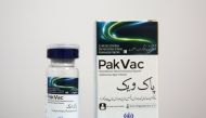 A vial and a pack of PakVac coronavirus disease (COVID-19) vaccine, which is being produced locally, is seen at the National Institute of Health (NIH) in Islamabad, Pakistan June 3, 2021. Picture taken June 3, 2021. REUTERS/Saiyna Bashir

