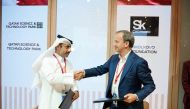 Yosouf Al Salehi (left), Executive Director at Qatar Science & Technology Park, and Arkady Dvorkovich (right), Chairman of Skolkovo Foundation, during the MoU signing ceremony at the ongoing SPIEF 2021. 