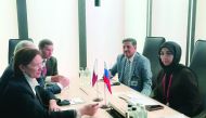 Officials of Qatar Chamber during a meeting at SPIEF 2021.