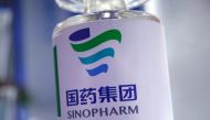 FILE PHOTO: Signage of Sinopharm is seen at the 2020 China International Fair for Trade in Services (CIFTIS), following the COVID-19 outbreak, in Beijing, China September 5, 2020. REUTERS/Tingshu Wang//File Photo
