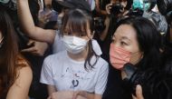 Pro-democracy activist Agnes Chow releases from prison after serving nearly seven months for her role in an unauthorised assembly during the city's 2019 anti-government protests, in Hong Kong, China June 12, 2021. Reuters/Tyrone Siu