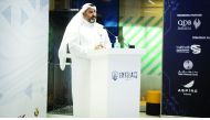Ibrahim Abdulaziz Al Mannai giving the welcome speech at the EntelaQ cohort 1 selection day.