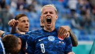 Soccer Football - Euro 2020 - Group E - Poland v Slovakia - Saint Petersburg Stadium, Saint Petersburg, Russia- June 14, 2021 Slovakia's Ondrej Duda celebrates after Milan Skriniar scored their second goal Pool via REUTERS/Kirill Kudryavtsev TPX IMAGES OF