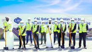 Swedish Ambassador to Qatar H E Anders Bengtcén (third left, front), Chief Executive Officer of Qatar Free Zones Authority (QFZA), Lim Meng Hui (second left, front); Group CEO of Arabian Construction Engineering Company (ACEC), Ismail Tahboub (first right