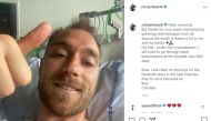 Danish footballer Christian Eriksen gives a thumbs-up at Rigshospitalet, where he is treated after he collapsed during a UEFA Euro 2020 game on Saturday, in Copenhagen, Denmark, in this picture obtained from social media. Picture published June 15, 2021. 