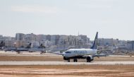 A Ryanair flight from Manchester arrives at Faro Airport on the first day that Britons are allowed to enter Portugal without needing to quarantine on May 17, 2021. (Reuters/File Photo)