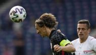 Croatia's Luka Modric in action with Croatia's Andrej Kramaric Pool via Reuters/Petr David Josek