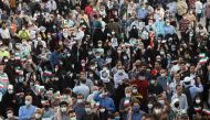 Supporters of Ebrahim Raisi gather to celebrate his presidential election victory in Tehran, Iran June 19, 2021. Majid Asgaripour/WANA (West Asia News Agency) via Reuters