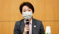 Seiko Hashimoto, President of Tokyo 2020 speaks during a news conference after attending a five-party meeting at Harumi Island Triton Square Tower Y in Tokyo, Japan June 21, 2021. Rodrigo Reyes Marin/Pool via REUTERS
