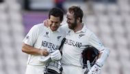 Cricket - ICC World Test Championship Final - India v New Zealand - Rose Bowl, Southampton, Britain - June 23, 2021 New Zealand's Kane Williamson and Ross Taylor celebrate after winning the ICC World Test Championship Final Action Images via Reuters/John 